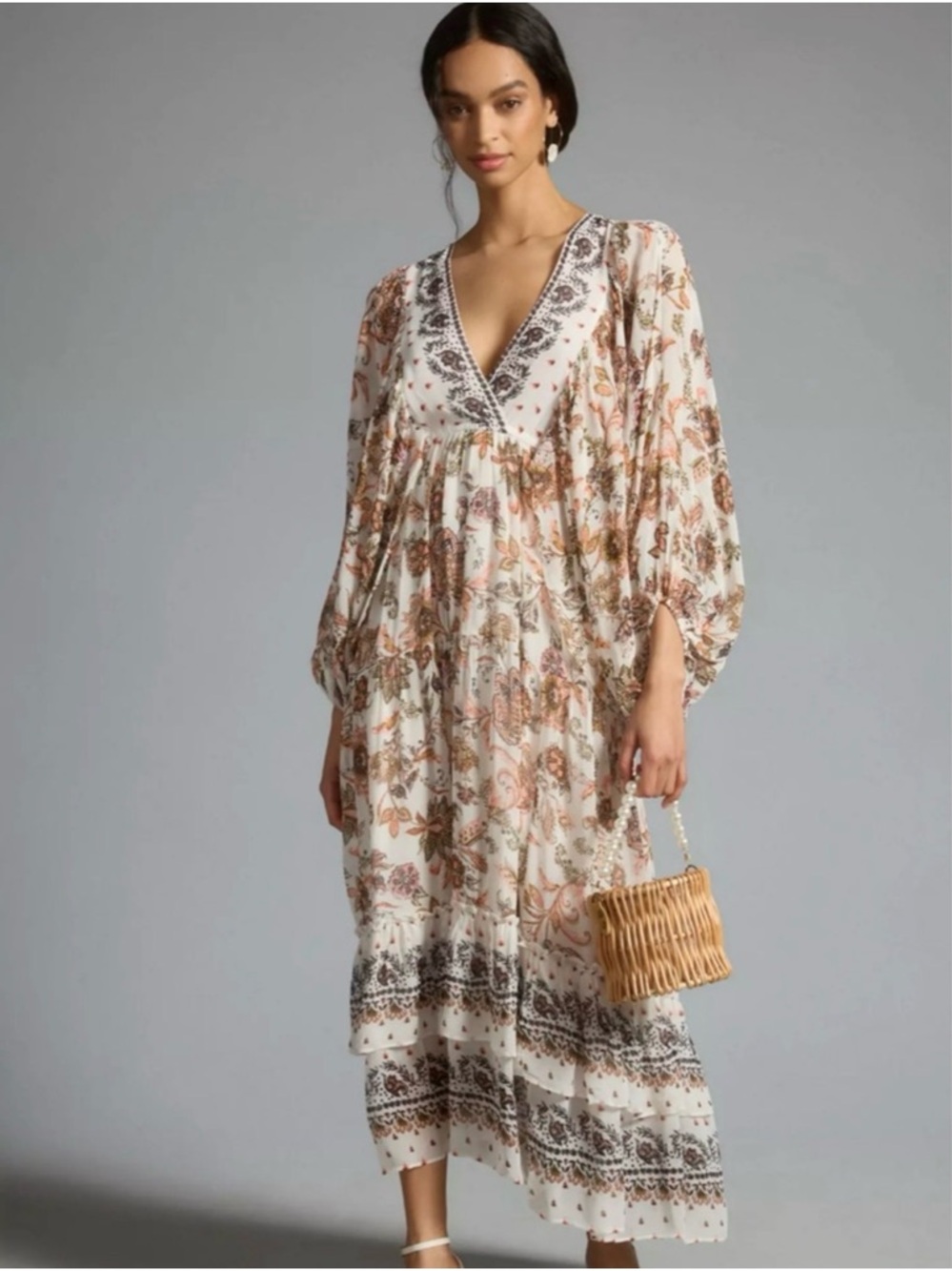 EUC Anthropologie Boho Floral Maxi Dress (XL) - Picture 6 of 14